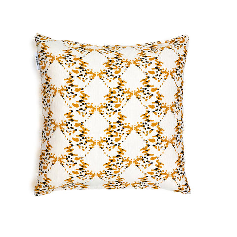 Yellow-Static printed 100% linen pillowcase